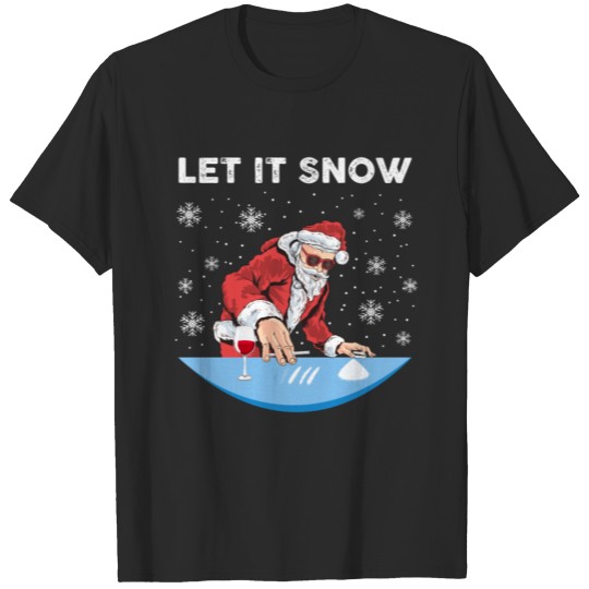 Discover Cocaine Santa let it snow christmas gifts T-shirt