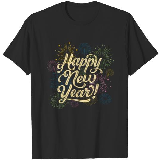 Discover Happy New Year fireworks for men women kids party T-shirt