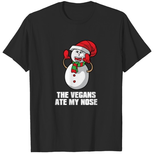 Discover Funny Vegan Snowman Winter Christmas Gift T-shirt