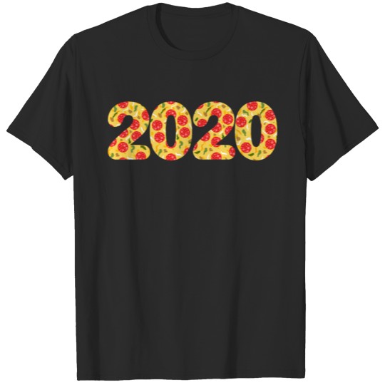 Discover Pizza Pepperoni Cheese Happy New Year 2020 T-shirt