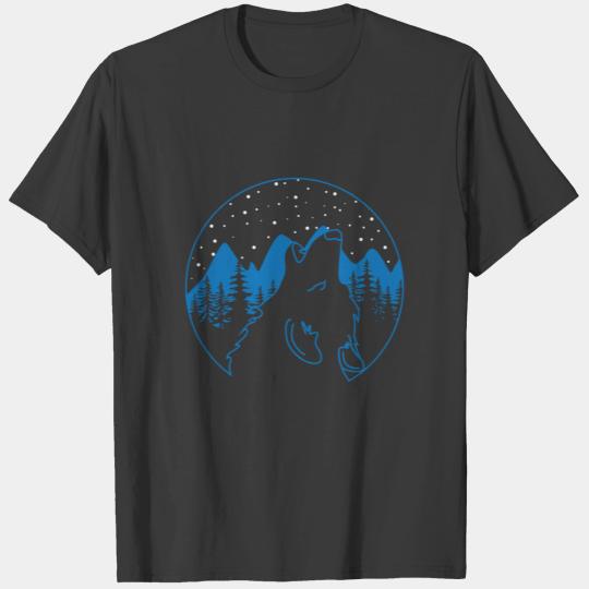 Wolf Wilderness Starry Sky T-shirt