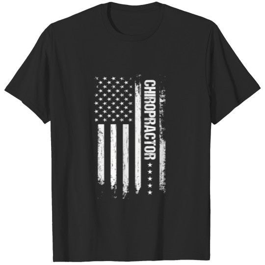 Discover Patriotic American Chiropractor USA Flag United T-shirt