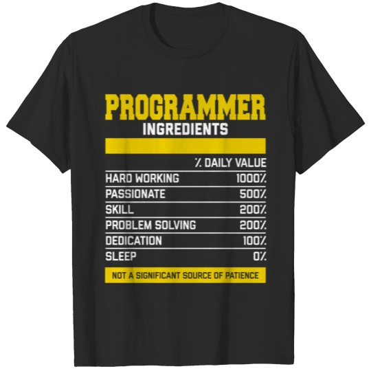Discover Stylish Programmer Ingredients Tee T-shirt