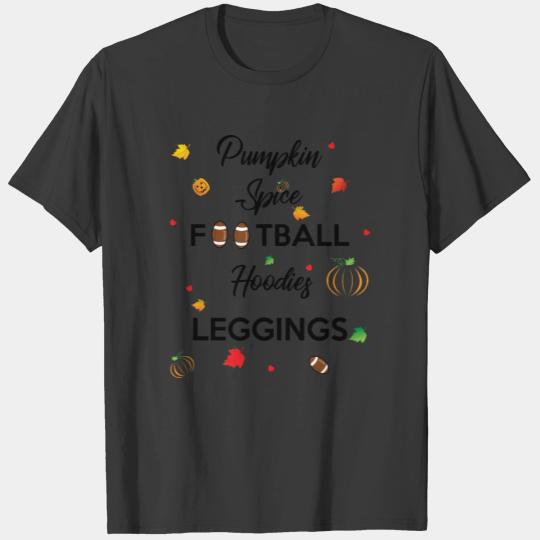 Cute Fall Pumpkin Spice, Football designs T-shirt