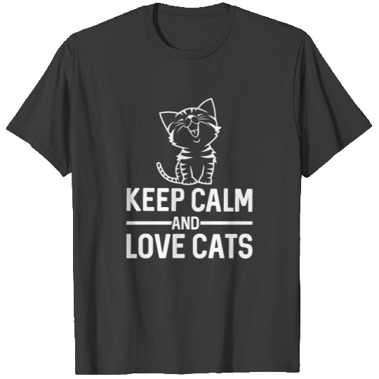Calm Love Cat Cats Maine coon gift kitten pussycat T-shirt