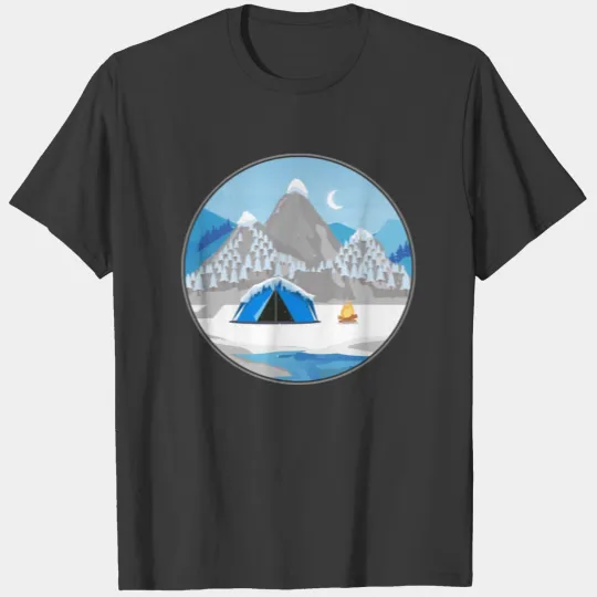 Discover Winter Camping with tent gift for camping people T-shirt
