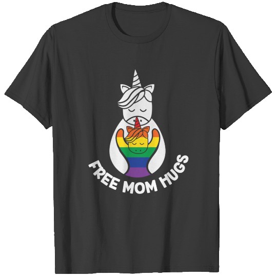 Free Mom Hugs Funny Unicorn Gay LGBT Pride Month T-shirt