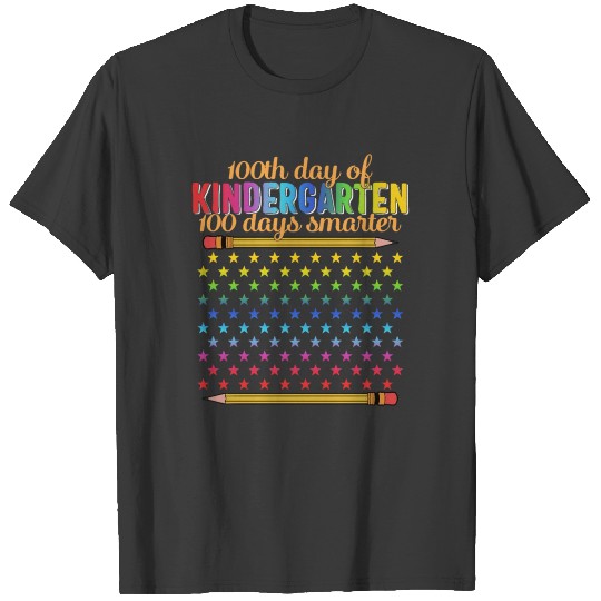 100 Days Of Kindergarten Smarter Rainbow Stars T-shirt