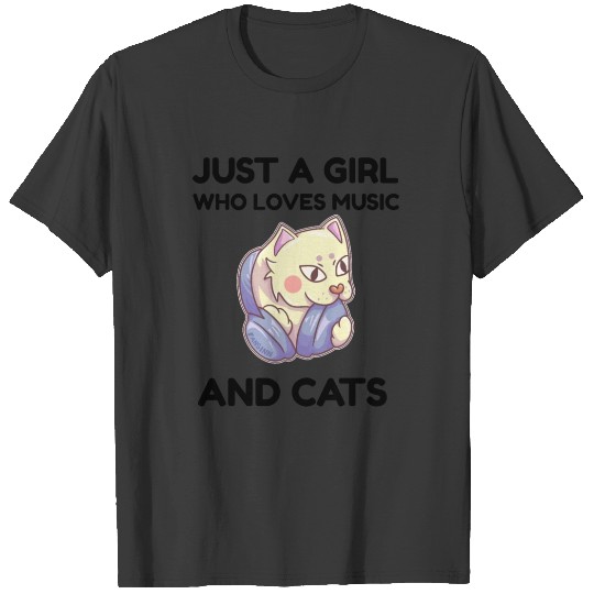 Music cat woman love T-shirt