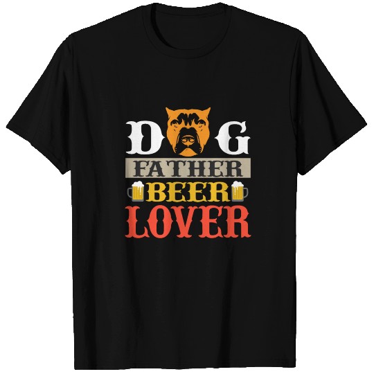 Pitbull Father beer Lover Funny T-shirt
