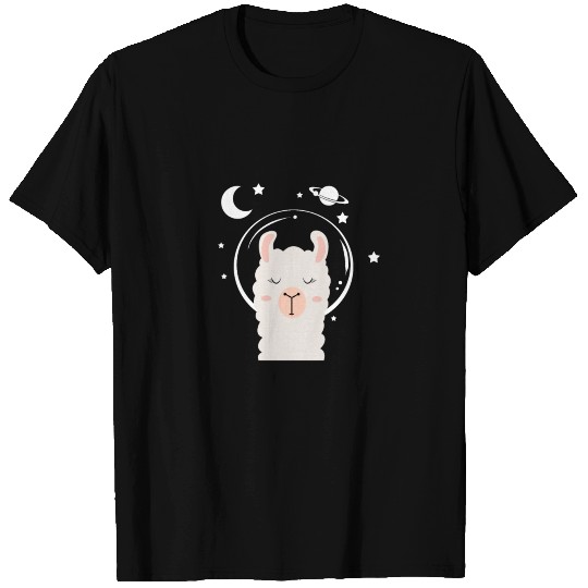 Llama Astronaut Alpaca Space Travel Planet Moon T-shirt