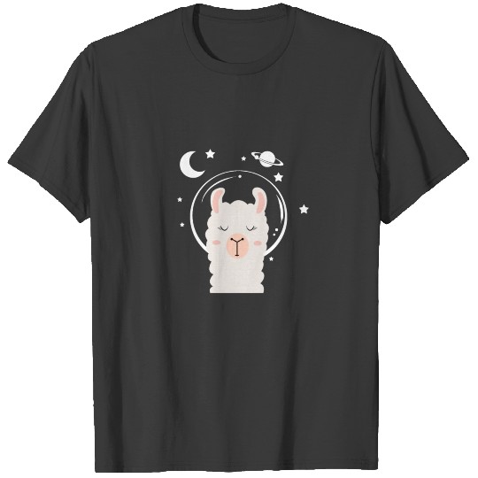 Llama Astronaut Alpaca Space Travel Planet Moon T-shirt