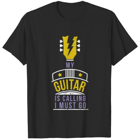 Discover My Guitar Is Calling I Must Go Accoustic Music Tea T-shirt