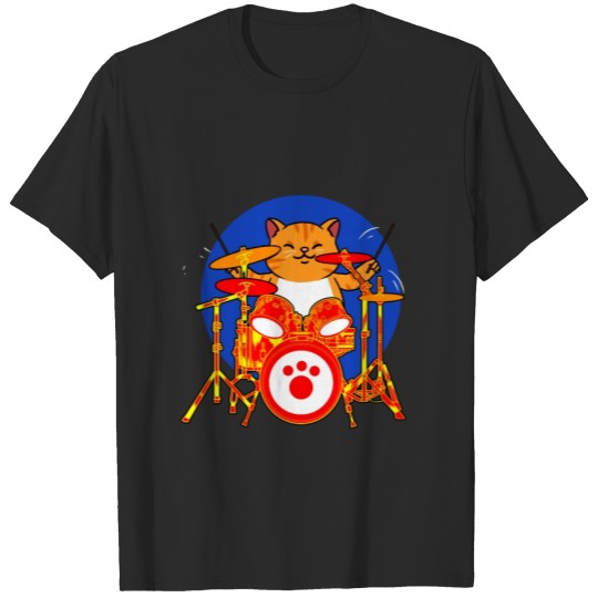 Cat Playing Drums Cat Drummer T-shirt