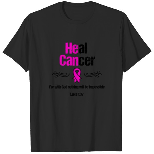 Discover Breast Cancer Faith Fight Bible Verse Ribbon Pink T-shirt