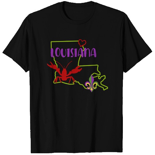 Louisiana Crawfish Map T-shirt