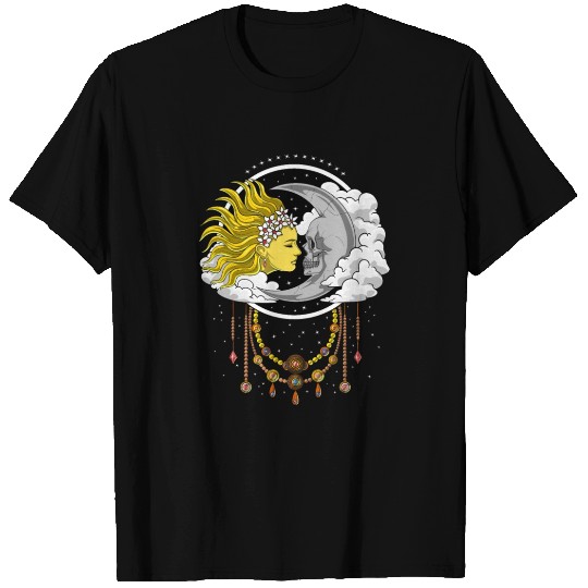Vintage Skull Moon And Sun T-shirt