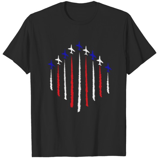 Fighter Plane Red White and Blue Patriotic Product T-shirt