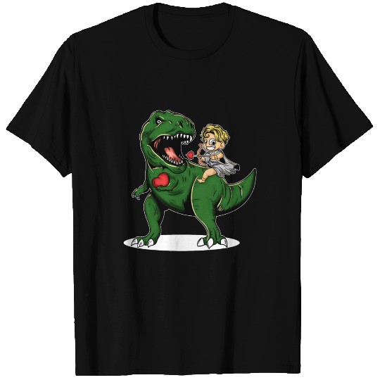 Cupid Riding T-Rex Valentine's Day T-shirt