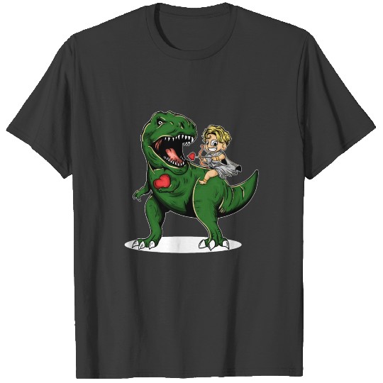 Cupid Riding T-Rex Valentine's Day T-shirt