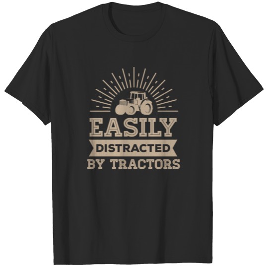 Discover Easily Distracted By Tractors Funny Cute Horse T-shirt