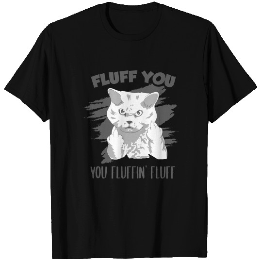 Evil cat middle finger funny T-shirt