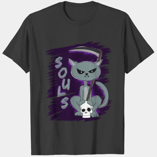 Cat Souls evil dead funny T-shirt