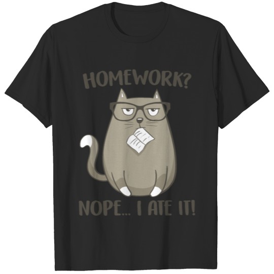 Discover Homework cat children funny T-shirt