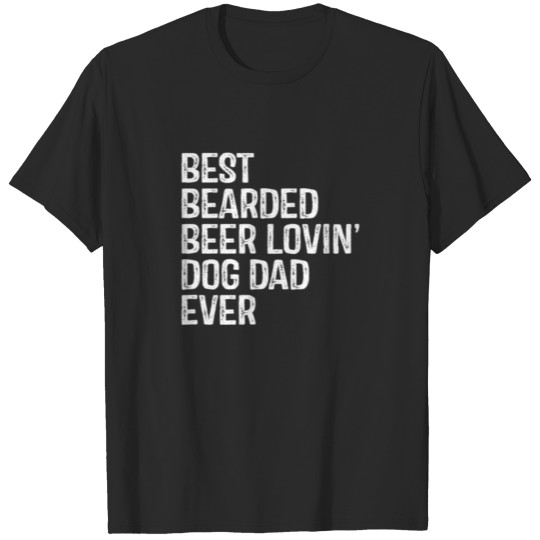 Discover Mens Best Bearded Beer Lovin Frenchie Dad Gift Dog T-shirt