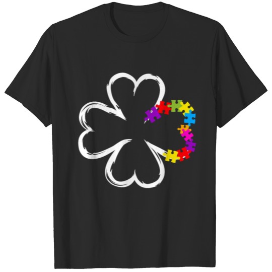 Discover St Patrick's Day Autism Puzzle Awareness Shamrock T-shirt