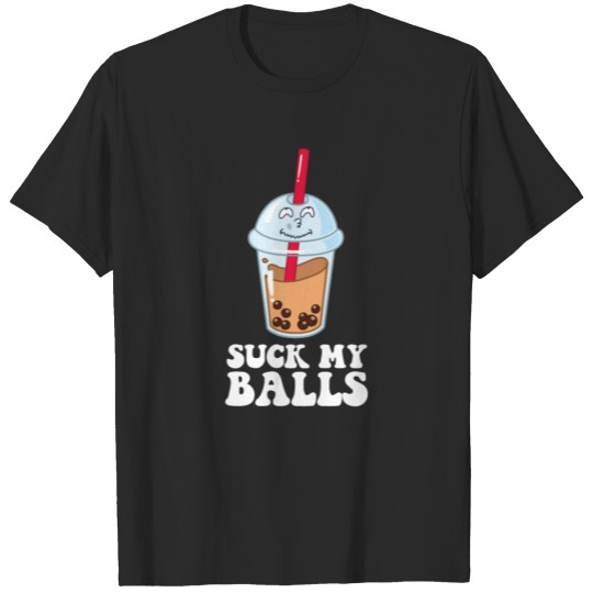 Discover Funny Suck My Balls Adult Pun Bubble Tea Jokejelly T-shirt