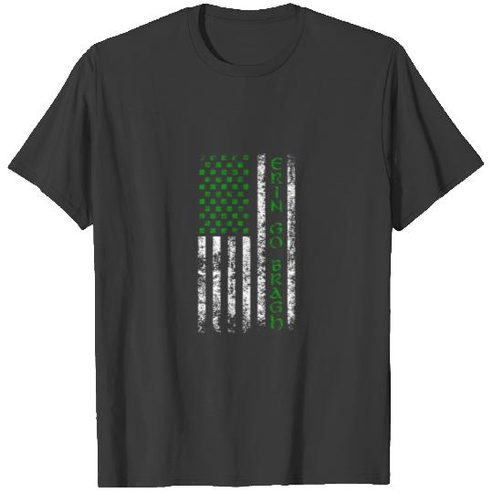 Erin Go Bragh Irish American Flag Grunge T-shirt