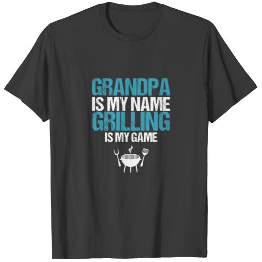 Grill Master Grandpa Chef Grandfather BBQ Party T-shirt
