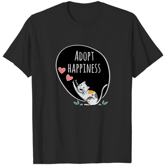 Discover Adopt Happiness Cat Funny Cute Cat Lover Gift T-shirt