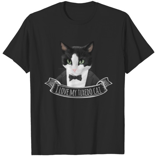 Discover I Love My Tuxedo Cat Banner Funny Cute Cat Gift T-shirt