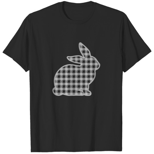Discover Easter Bunny Gray Plaid Rabbit Tartan Gingham Grey T-shirt