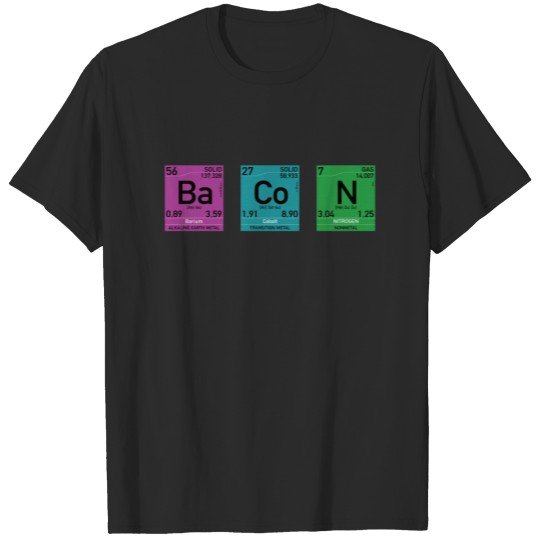 Discover Nerd Elements Bacon funny T-shirt
