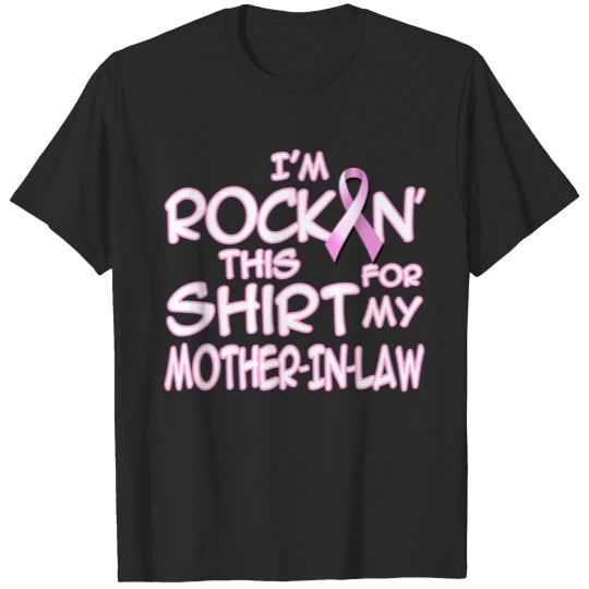 Discover Breast Cancer Awareness Rock Pink Mother In Law T-shirt