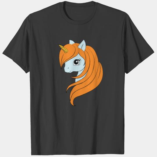 Cute Unicorn Girl Orange Hair T-shirt