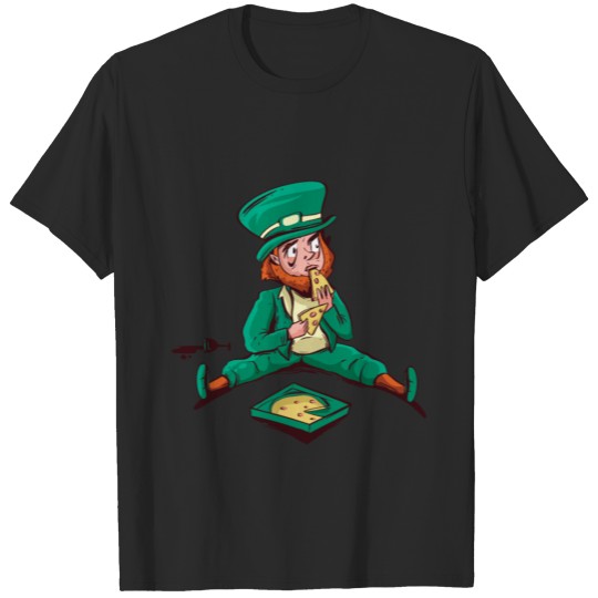 Discover St. Patrick's Day Leprechaun Dwarf Gnome Pizza T-shirt