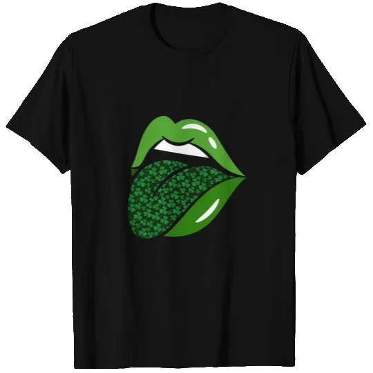 St. Patricks Day - Sexy Lips with Shamrock gift te T-shirt