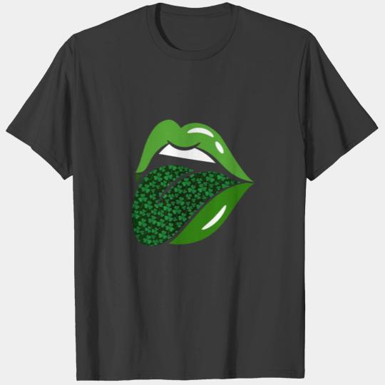 St. Patricks Day - Sexy Lips with Shamrock gift te T-shirt
