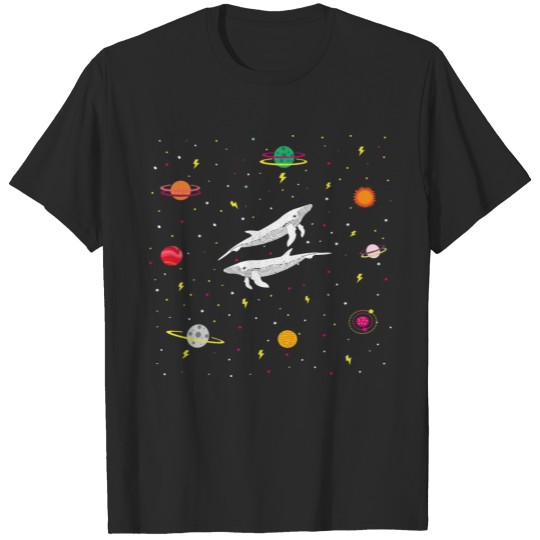 Discover whales swim in space T-shirt