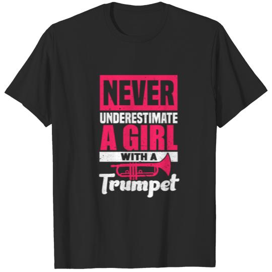 Discover Never Underestimate A Girl With A Trumpet T-shirt