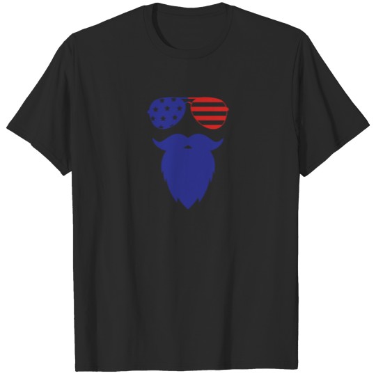 Discover 4th of July American Beard and Sunglasses Fourth T-shirt