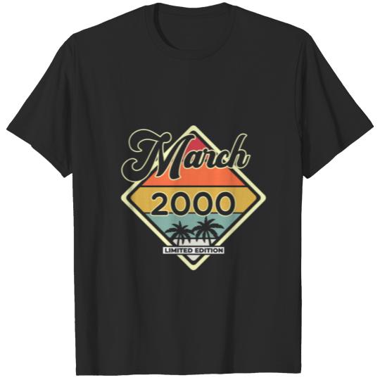 Discover Vintage March 20 Year 2000 20th Birthday Gift T-shirt