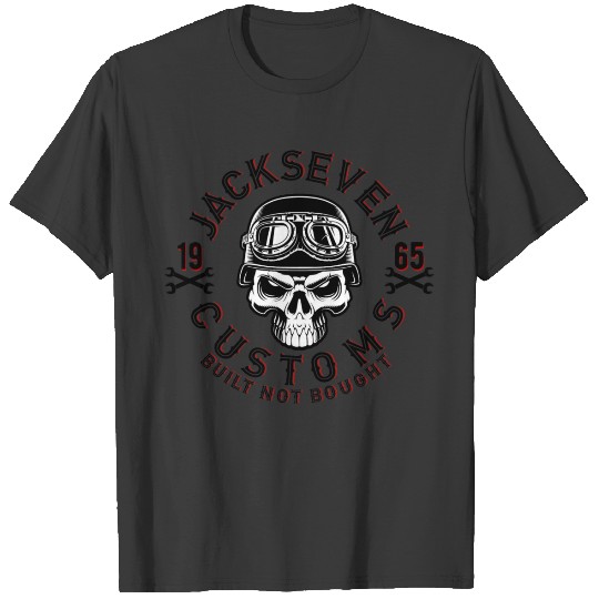 built not bought, Skull, helmet, bikers T-shirt