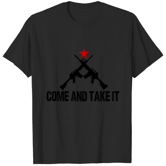 Discover come and take it m16 weapon motif T-shirt