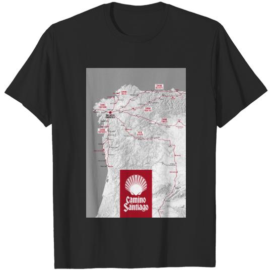 Discover Camino de Santiago Poster | Map Way of St. James T-shirt