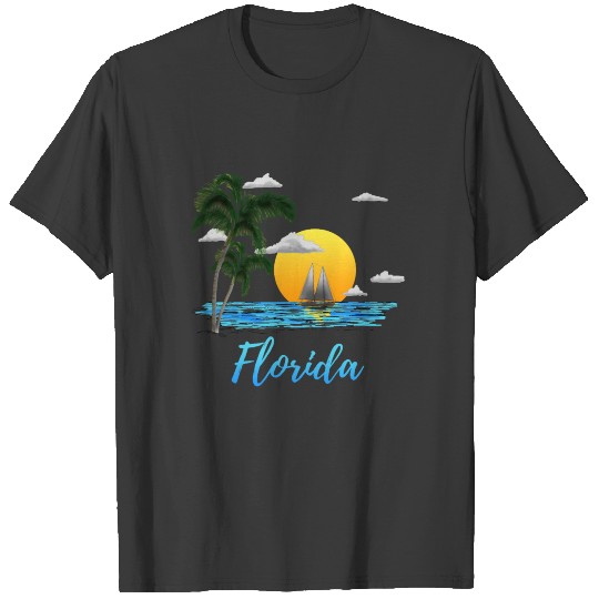 Florida Ocean Sunset Sailing T-shirt